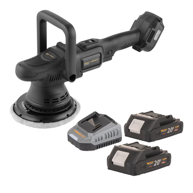 Procraft PM22bb Akku Poliermaschine 20 Volt 150 mm 2x Akku 2 0 Ah Ladegeraet 0 - toolbrothers