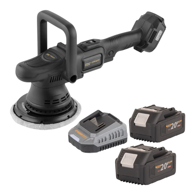 Procraft PM22bb Akku Poliermaschine 20 Volt 150 mm 2x Akku 4 0 Ah Ladegeraet 0 - toolbrothers