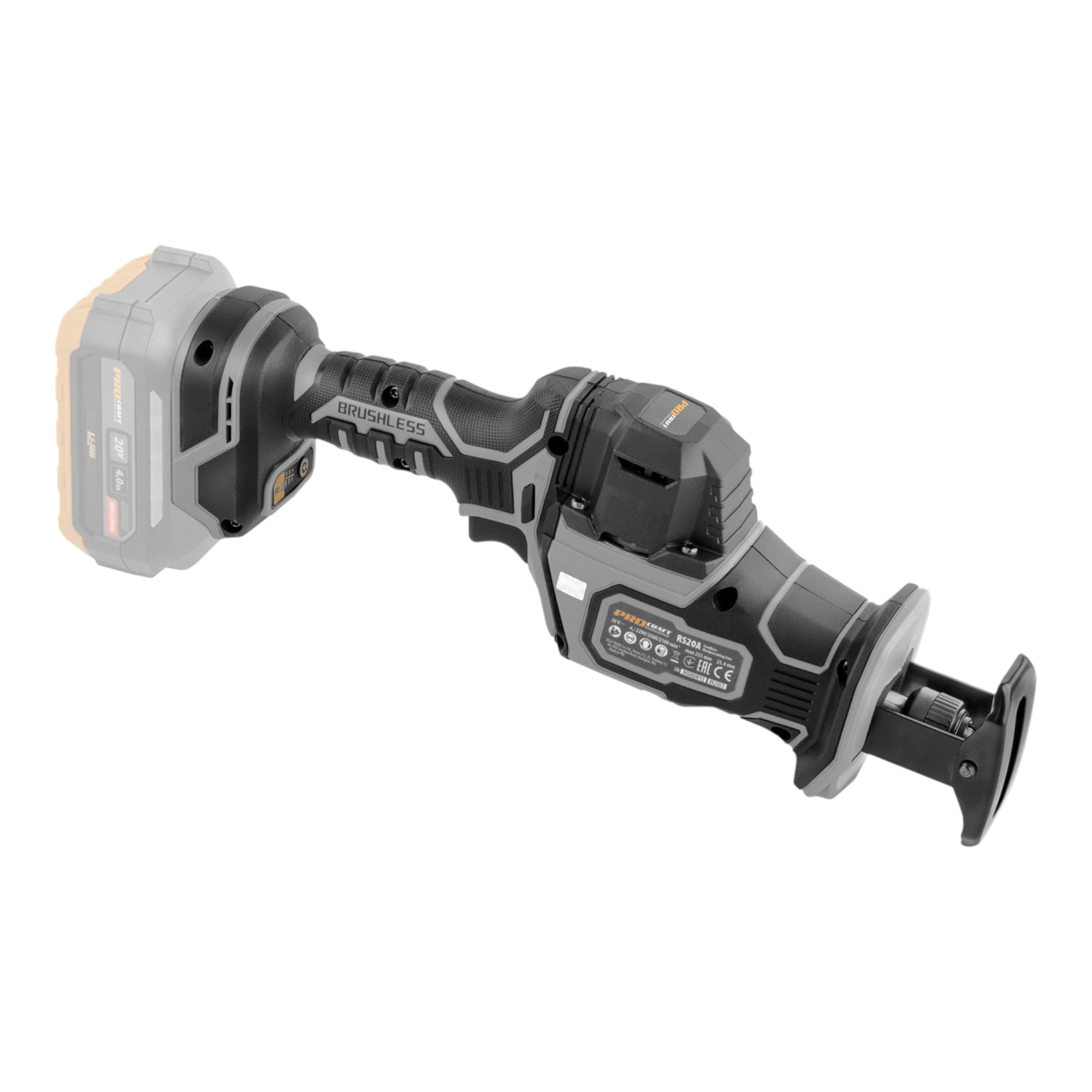 Procraft Industrial RS20Abb Recipro Saebelsaege 20 V Brushless 1x Akku 2 0 Ah Ladegeraet 4 - toolbrothers