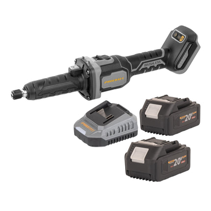 Procraft Industrial DG20A BB Akku Geradschleifer 20 V 6 mm Brushless 2x Akku 4 0 Ah Ladegeraet 0 - toolbrothers