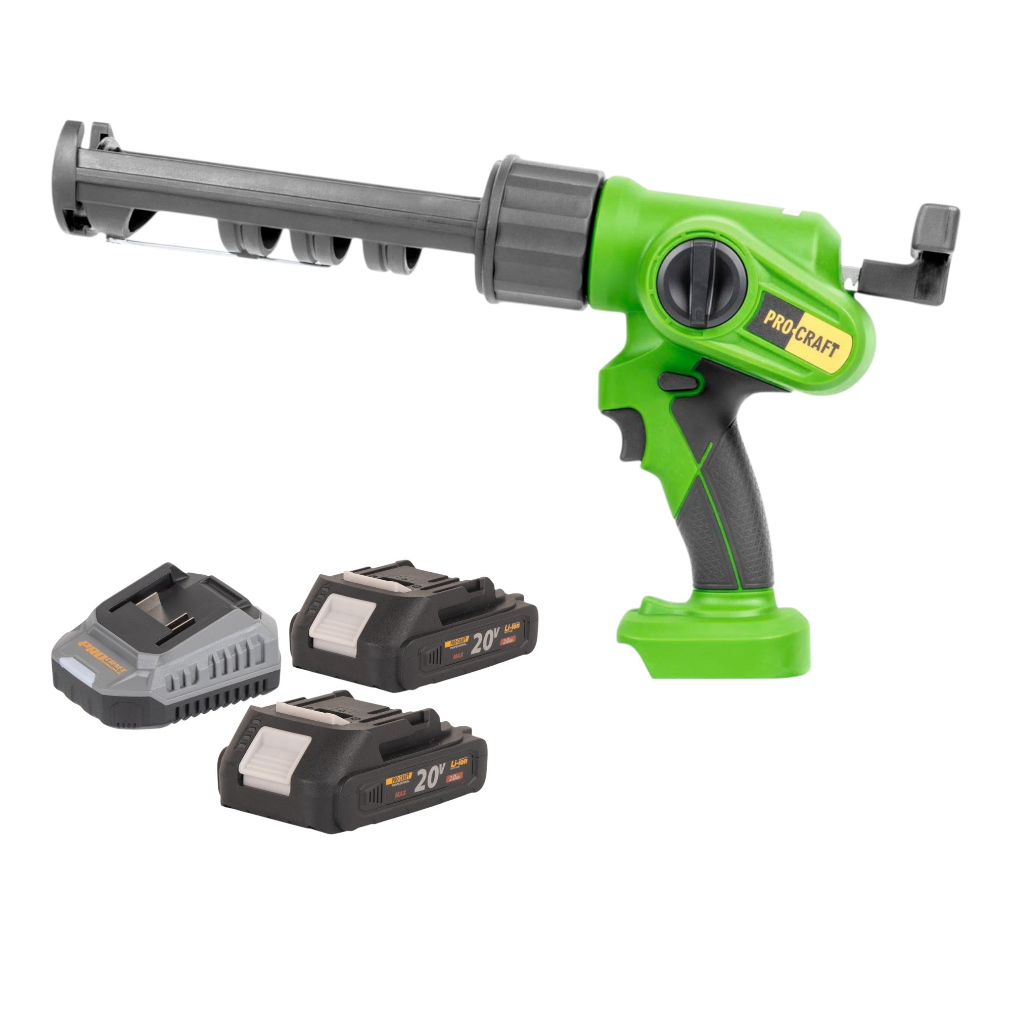 Procraft PC20bb Akku Kartuschenpistole 20 V 2000 N 280 310 ml 2x Akku 2 0 Ah Ladegeraet 0 - toolbrothers