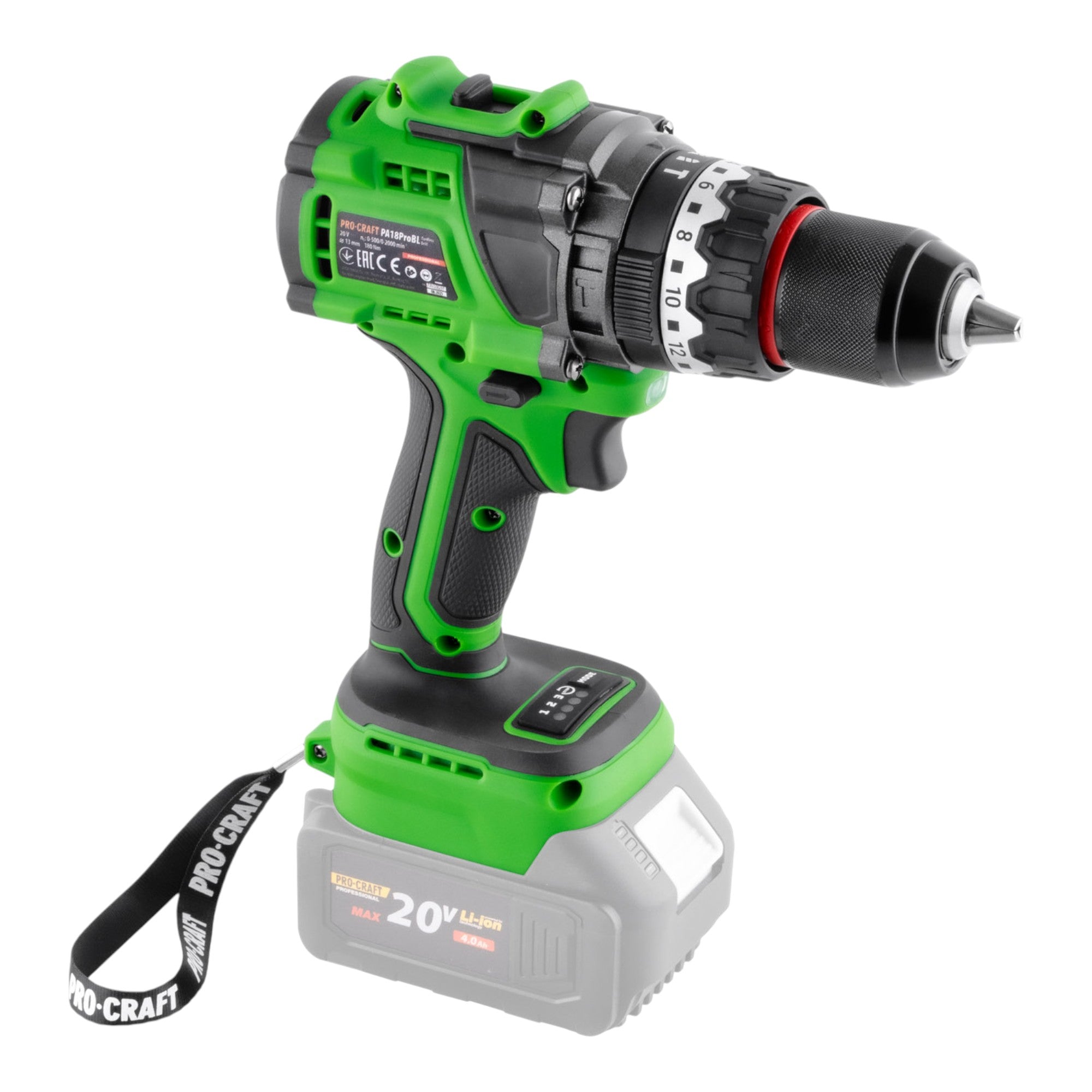 Procraft PA18ProBL BB Akku Schlagbohrschrauber 20 V 180 Nm Brushless 1x Akku 4 0 Ah ohne Ladegeraet 3 - toolbrothers