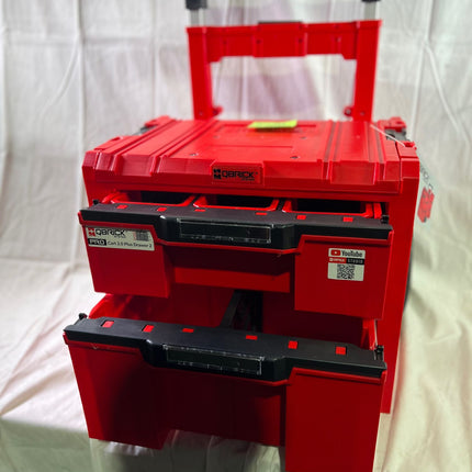 Qbrick System PRO Cart 2 0 Plus Drawer 2 Red Ultra HD Custom mobile Box auf Raedern 520 x 415 x 660 mm 9 5 l 12 l abnehmbarer Doppelteleskopgriff Beschaedigt 1 - toolbrothers