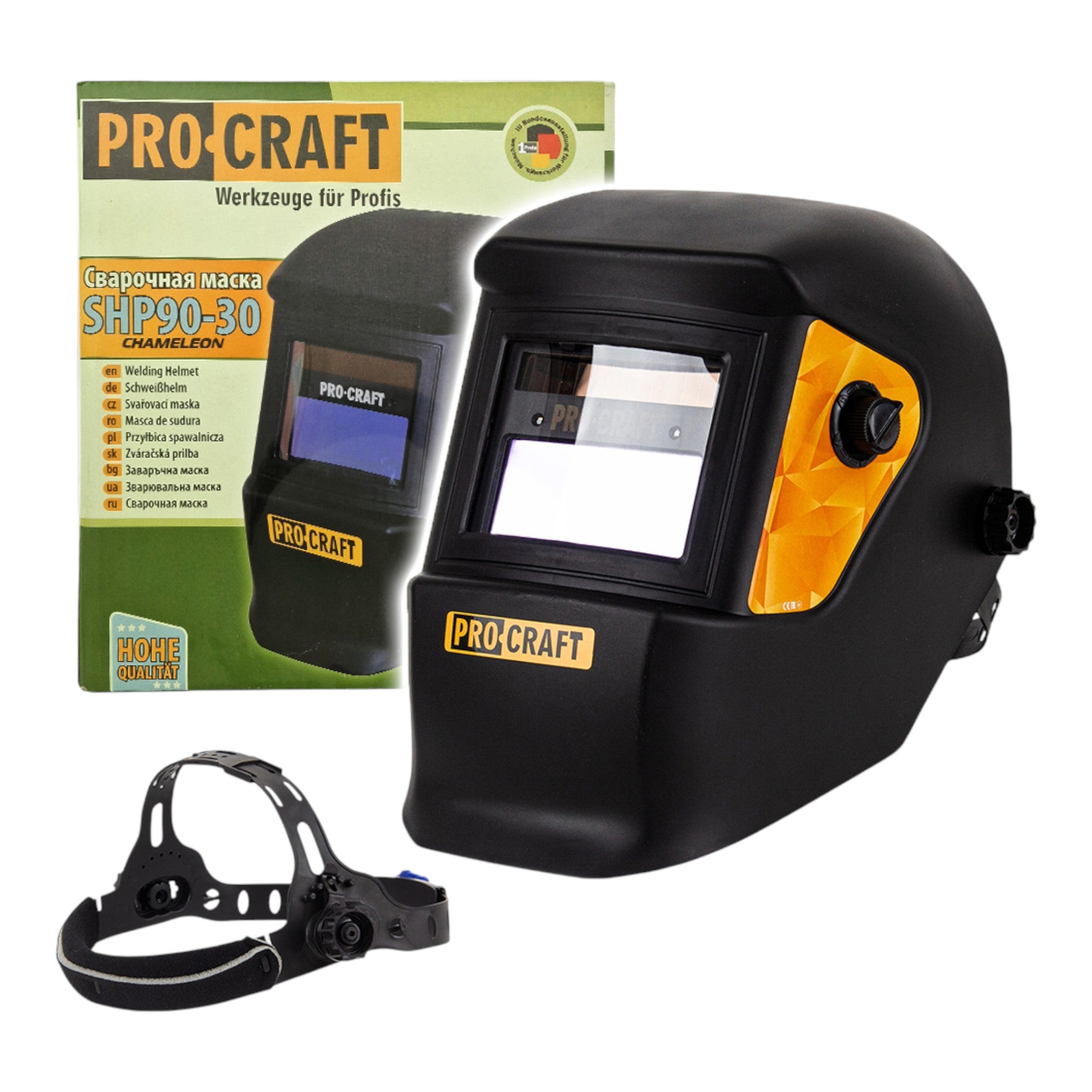 Procraft SHP90 30 Automatik Schweisshelm fuer MMA MIG MAG FLUX WIG PAW Plasma Brennschneiden blitzschnelle Selbstverdunkelung klare Sicht zuverlaessiger Augenschutz externe Bedienung 0 - toolbrothers