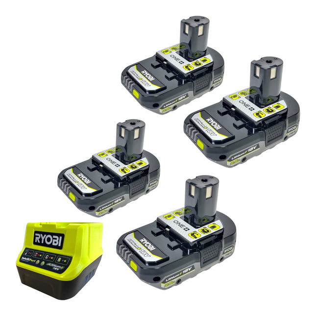 RYOBI RC18120 425C Schnell Ladegeraet 18 Volt ONE 4x Akku 18 V 2 5 Ah 0 - toolbrothers