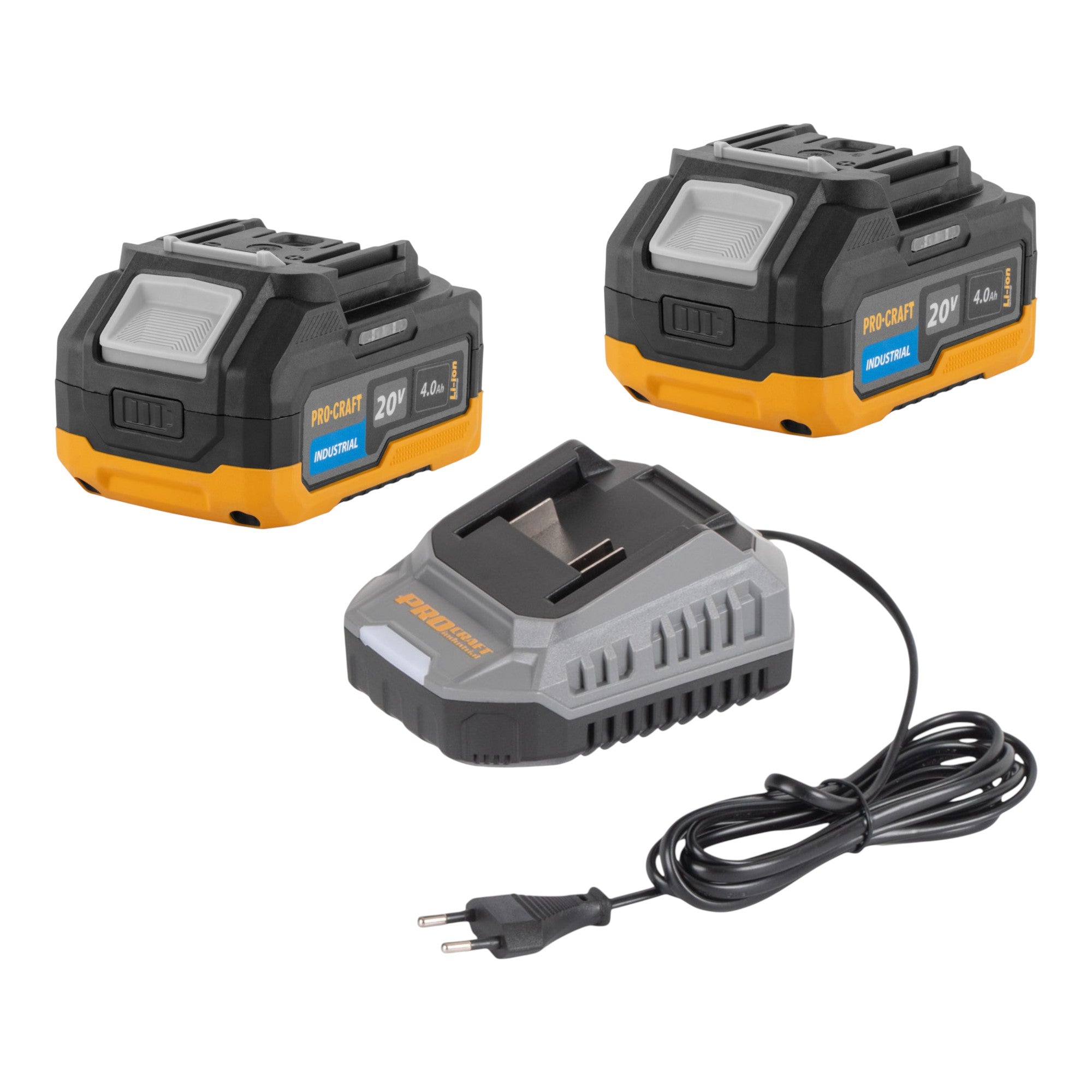 Procraft Starter Pack 20 V C20 2 Ladegeraet 2 A 2x 20 4 Industrial Akku 4 0 Ah 0 - toolbrothers