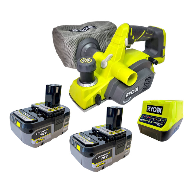 Ryobi R18PL 0 Akku Hobel 18 V 82 mm 2x Akku 4 0 Ah Ladegeraet 0 - toolbrothers