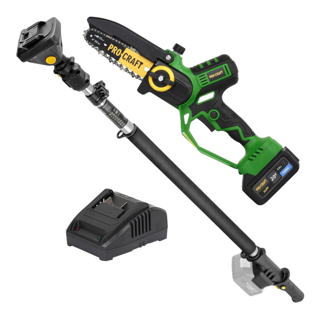 Procraft PKA32Li Akku Kettensaege 20 V 203 mm Brushless Teleskop Verlaengerung Aufsatz 1x Akku 4 0 Ah Ladegeraet Koffer 0 - toolbrothers