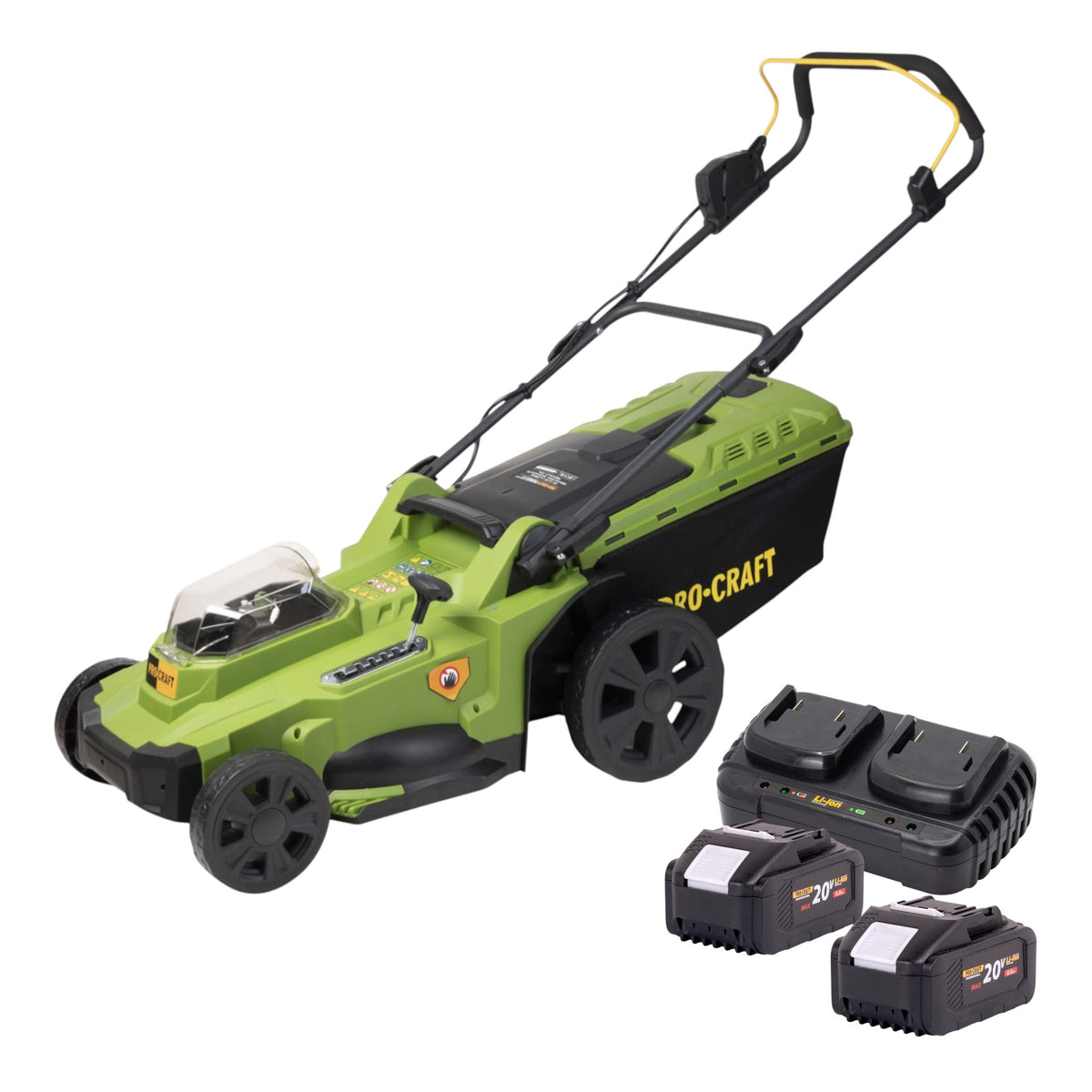 Cortacésped con batería Procraft PLM22bb 40 V (2x 20 V) 430 mm sin escobillas + 2x batería 8,0 Ah + cargador