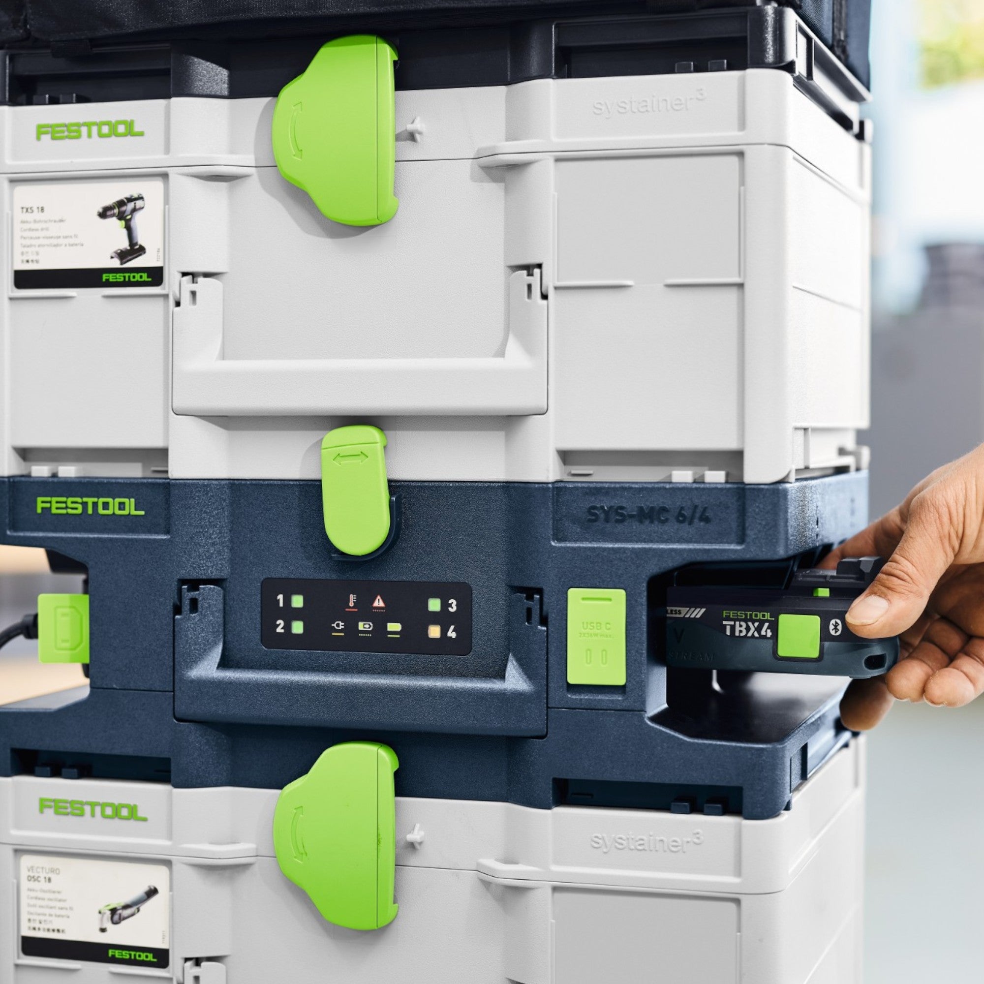 Festool SYS MC 6 4 Vierfach Schnell Ladegeraet 10 8 18 V 6 0 A 578489  3 - toolbrothers