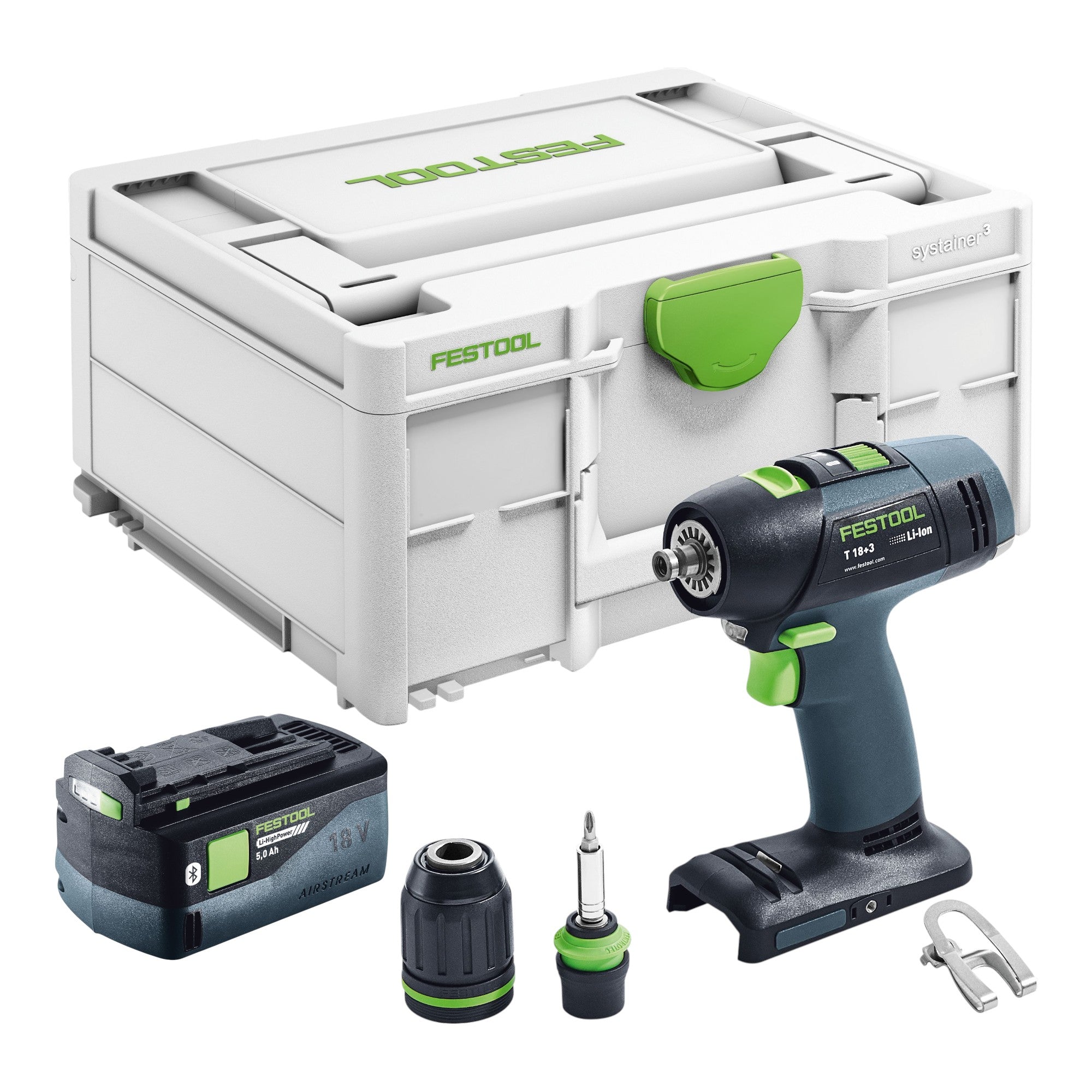 Festool T 18 3 Basic Akku Bohrschrauber 18 V 50 Nm Brushless 1x Akku 5 0 Ah Systainer ohne Ladegeraet 0 - toolbrothers