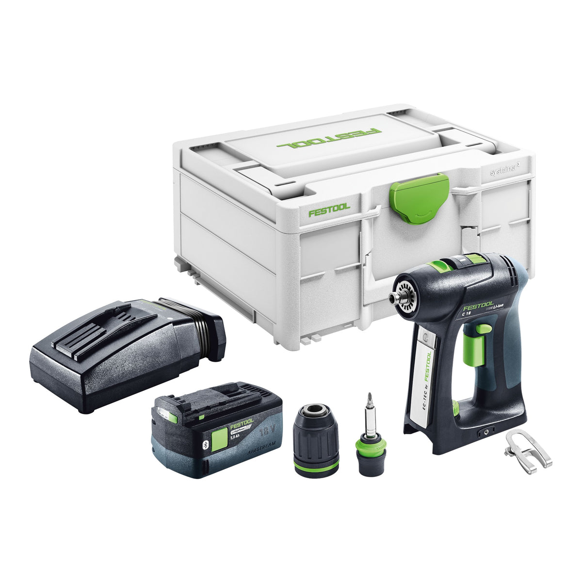 Festool C 18-Basic taladro atornillador a batería 18 V 45 Nm sin escobillas + 1x batería recargable 5,0 Ah + cargador + systainer
