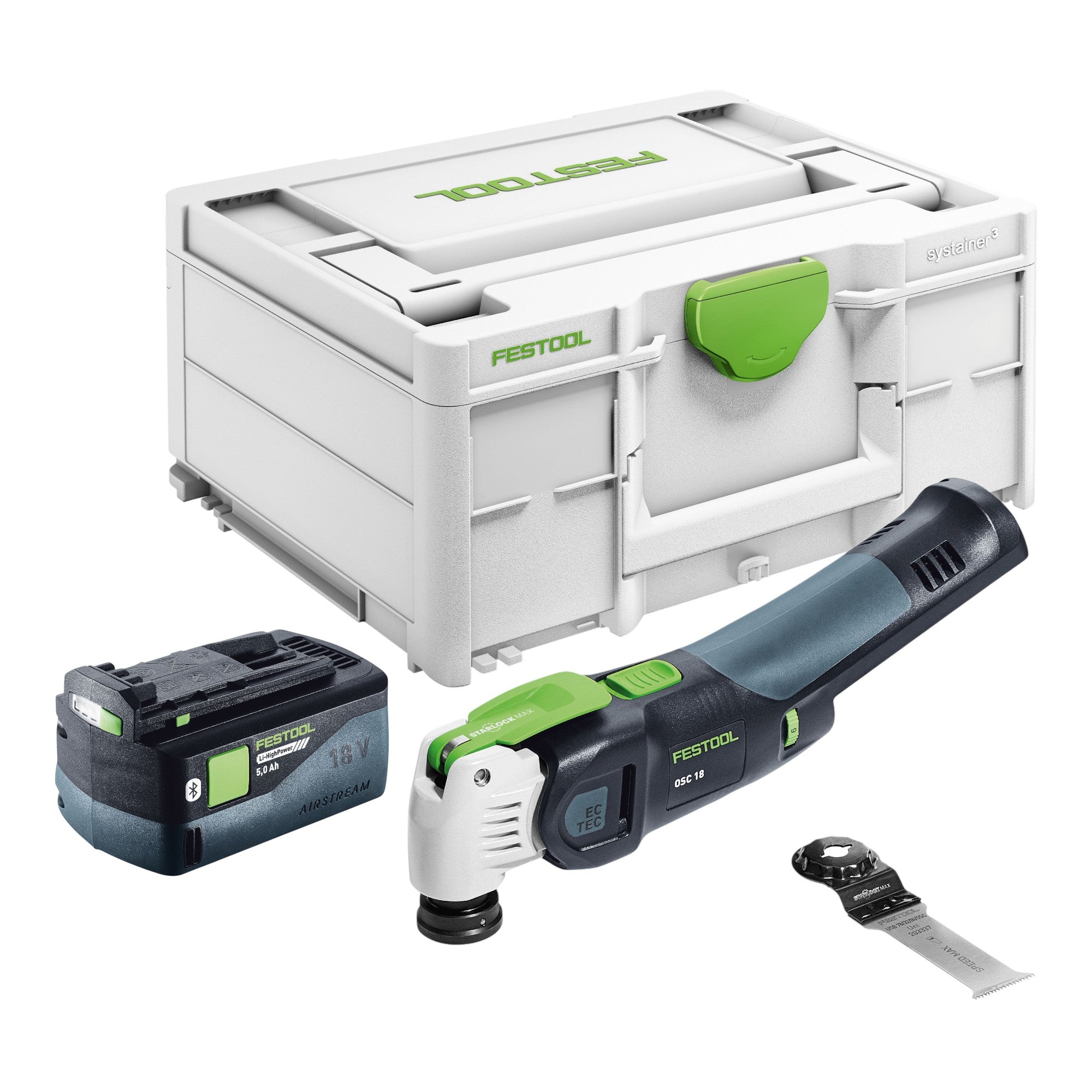 Festool OSC 18 E Basic Akku Oszillierer 18 V Starlock Max Brushless 1x Akku 5 0 Ah Systainer ohne Ladegeraet 0 - toolbrothers
