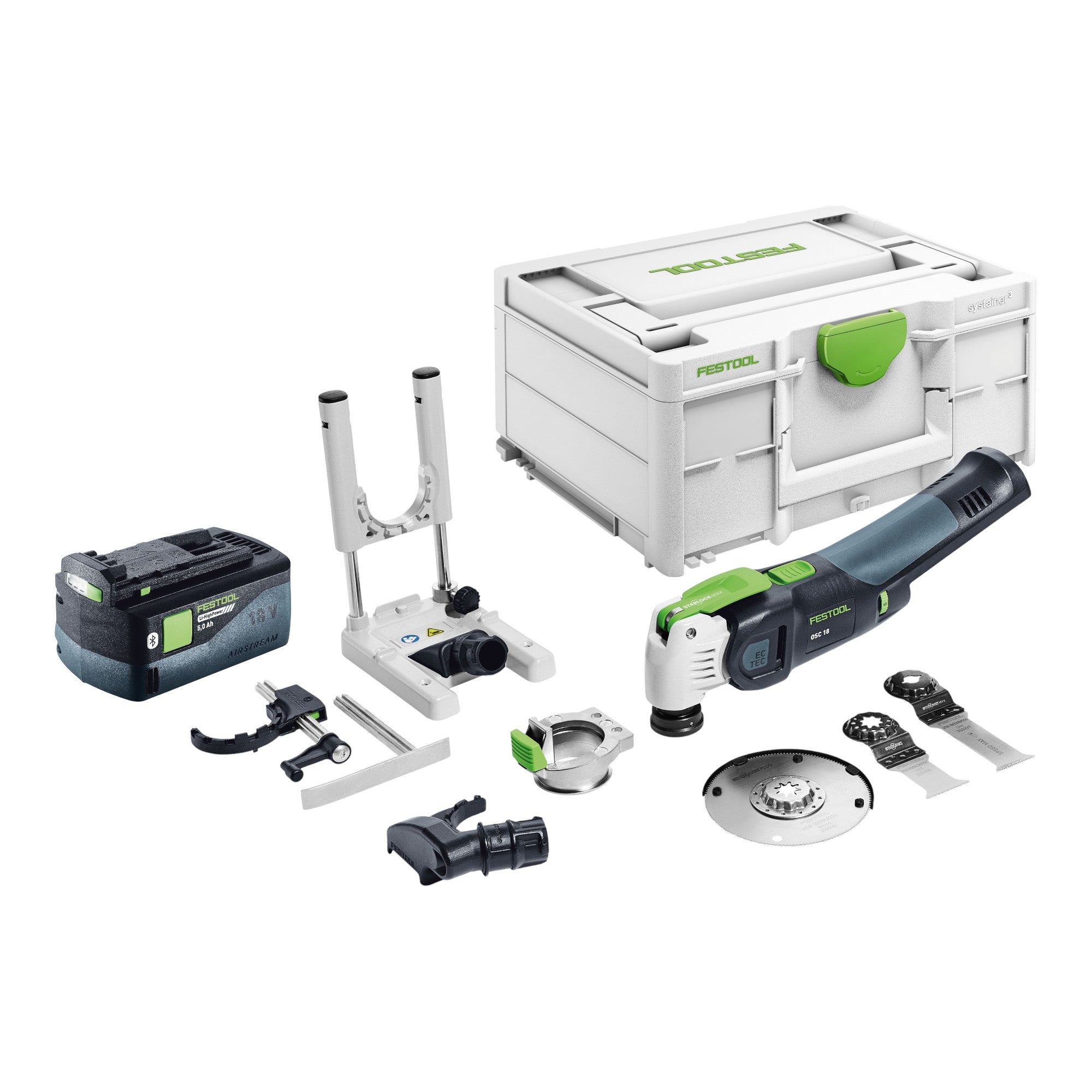 Festool OSC 18 E Basic Set Akku Oszillierer 18 V Starlock Max Brushless 1x Akku 5 0 Ah 7 tlg Zubehoer Set Systainer ohne Ladegeraet 0 - toolbrothers