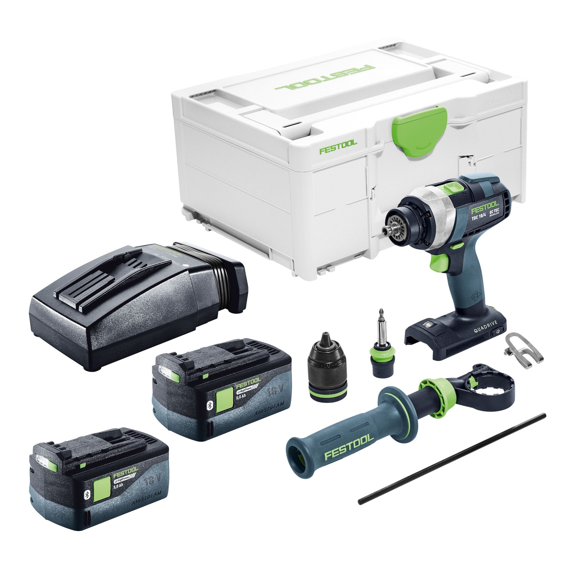 Festool TDC 18 4 Basic Akku Bohrschrauber 18 V 75 Nm Brushless 2x Akku 5 0 Ah Ladegeraet Systainer 0 - toolbrothers