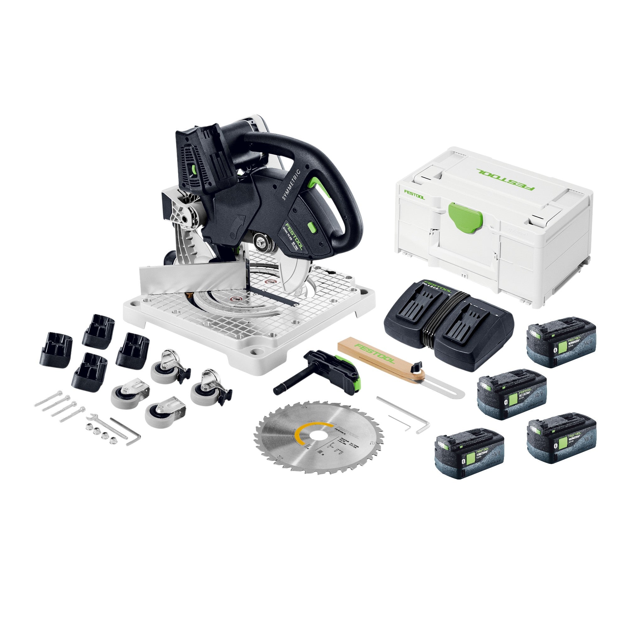 Festool SYMC 70 EB Basic SYMMETRIC Akku Leistensaege 36 V 2 x 18 V 216 mm 4x Akku 5 0 Ah Doppelladegeraet Systainer 0 - toolbrothers