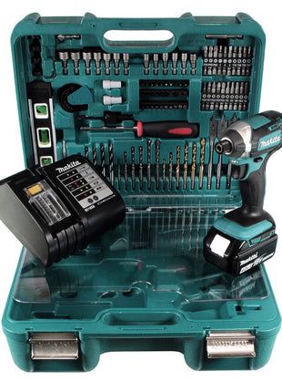 Makita DTD 152 STTK Akku Schlagschrauber 18 V mit 5,0 Ah Akku, Ladegerät und 101 tlg. Zubehör Set - Toolbrothers