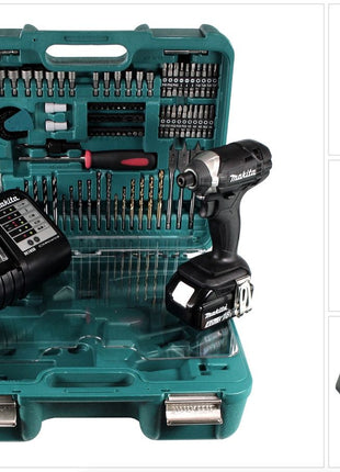 Makita DTD 152 STTK B Akku Schlagschrauber 18 V Schwarz mit 5,0 Ah Akku, Ladegerät und 101 tlg. Zubehör Set - Toolbrothers