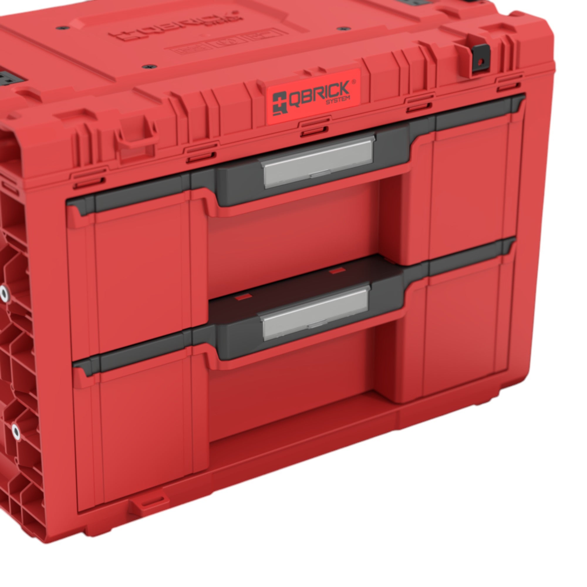 Qbrick System PRIME Drawer 2 Toolbox Expert RED ULTRA HD modularer Werkzeugkasten mit 2 Schubladen 542 x 335 x 369 mm 24 l 3 - toolbrothers