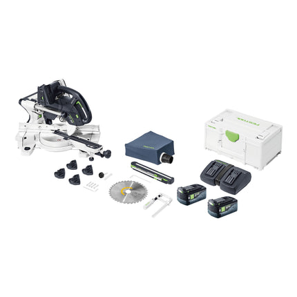 Festool KAPEX KSC 60 EB Basic Akku Kapp Zugsaege 18 V 36 V 216 mm Brushless 2x Akku 5 0 Ah Doppelladegeraet Systainer 0 - toolbrothers