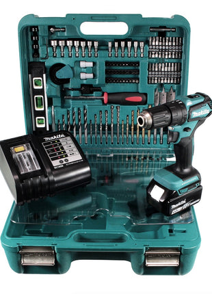 Makita DHP 483 STTK Akku Schlagbohrschrauber 18 V 40Nm + 1x 5,0 Ah Akku + Ladegerät + 101 tlg. Zubehör Set - Toolbrothers