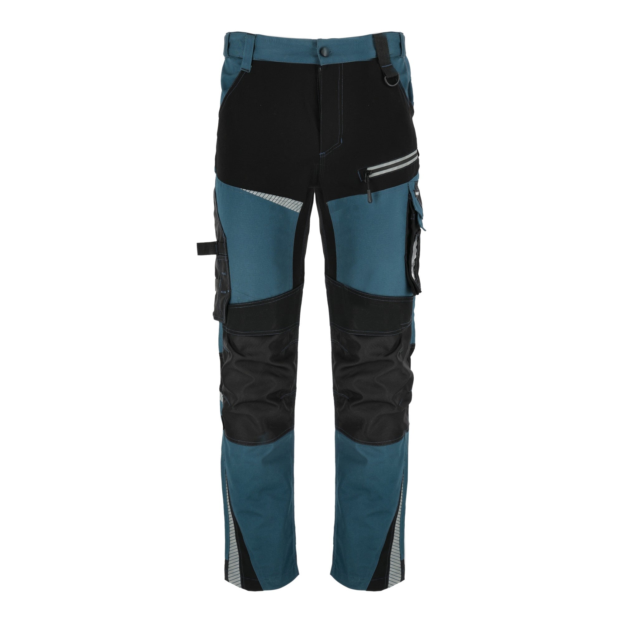 LAHTI PRO Arbeitshose mit Stretch Einsaetzen Slim Fit Groesse XXL L4054105 tuerkis schwarz 1 - toolbrothers
