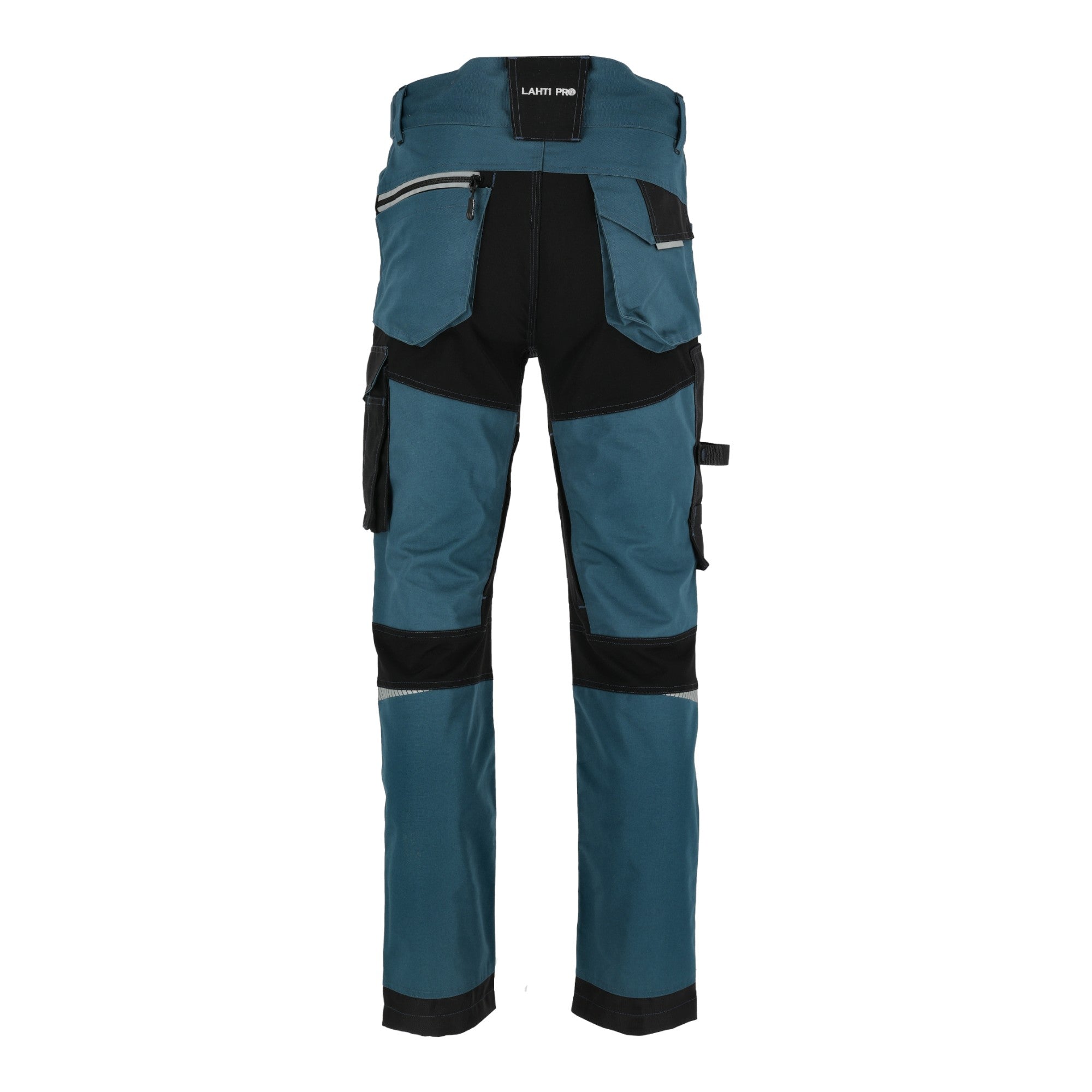 LAHTI PRO Arbeitshose mit Stretch Einsaetzen Slim Fit Groesse XXL L4054105 tuerkis schwarz 2 - toolbrothers