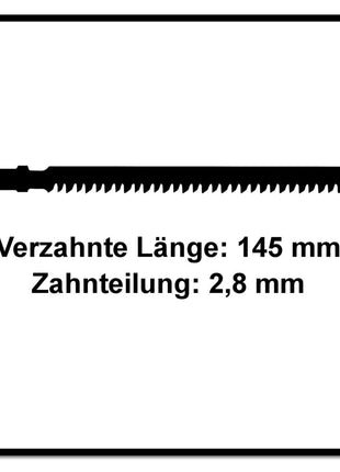 Festool S 145/2,8/25 WOOD Straight Cut Stichsägeblatt 145 mm 25 Stk. ( 5x 204264 ) extrem scharfe Japanverzahnung, HCS Stahl - Toolbrothers