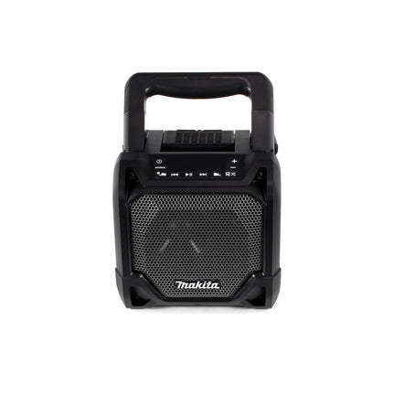 Makita DMR 202 RG B Baustellen Lautsprecher Schwarz Bluetooth Akku und Netzbetrieb mit 2x 6,0 Ah Akku und Ladegerät - Toolbrothers