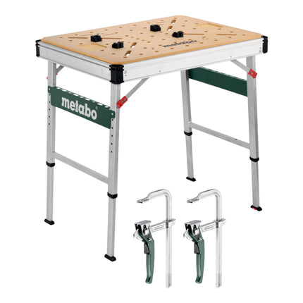 Metabo MWB 100 Multifunktionstisch mobile Werkbank robuste MDF Tischplatte 2x Schnellspannzwinge 0 - toolbrothers