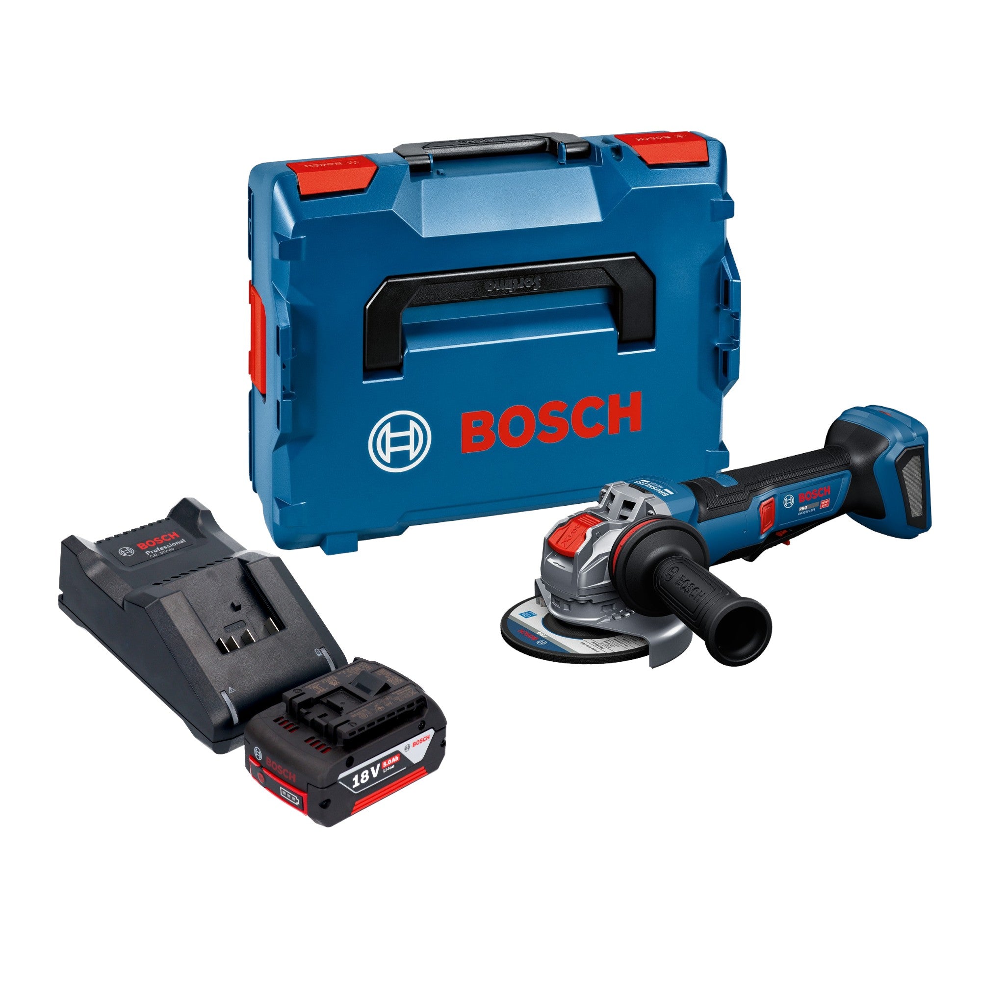 Bosch GWX 18V 11 PS Akku Winkelschleifer 18 V 125 mm 1x Akku 5 0 Ah Ladegeraet L Boxx 0 - toolbrothers