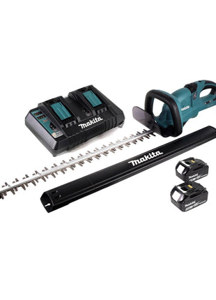 Makita DUH 651 PT Akku Heckenschere 36V (2x18V) 65cm XPT Silent mit 2x 5 Ah Akku und 2-fach Ladegerät - Toolbrothers