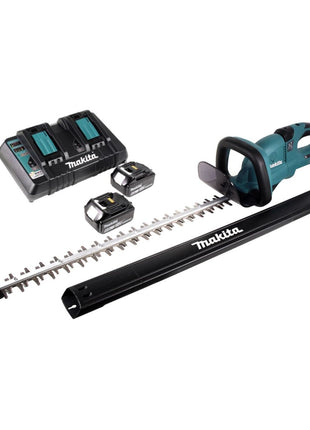 Makita DUH 651 PG Akku Heckenschere 36V (2x18V) 65cm XPT Silent mit 2x 6,0 Ah Akku und 2-fach Ladegerät - Toolbrothers