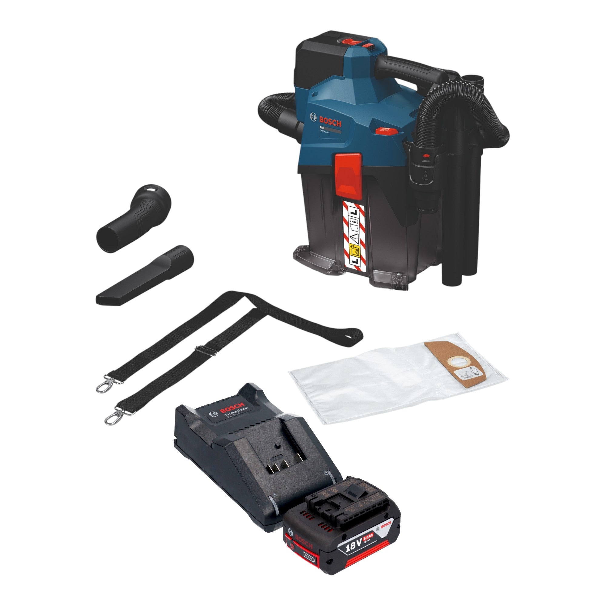 Bosch GAS 18V 6L S Akku Staubsauger 18 V 6 l Staubklasse L 1x Akku 5 0 Ah Ladegeraet 0 - toolbrothers