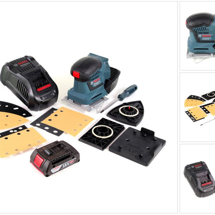 Bosch GSS 18 V-10 Akku Schwingschleifer 18 V Li-Ion Professional + Zubehör + 1 x 2,0 Ah Akku + Ladegerät - Toolbrothers