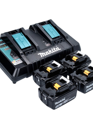 Makita Power Source Kit 18 V mit 4x BL 1850 B Akku 5,0 Ah + DC 18 RD Doppelladegerät ( 199483-0 ) - Toolbrothers