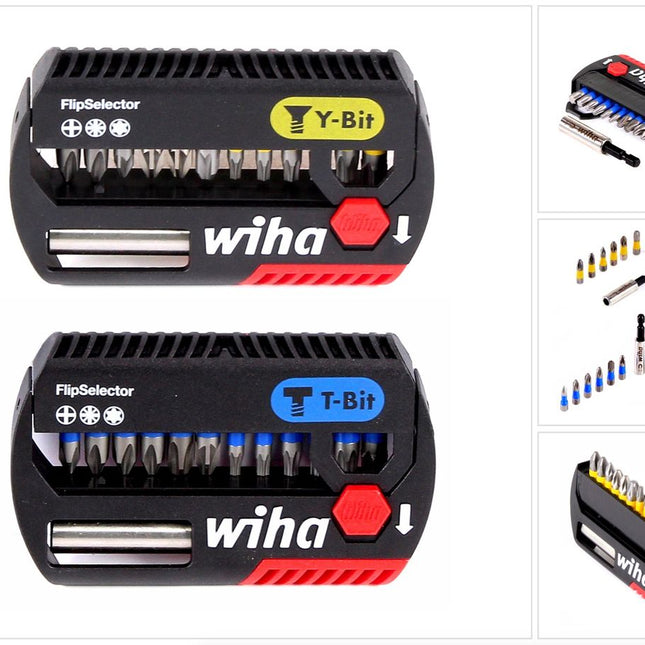 Wiha SB 7947Y-904 FlipSelector ( 41827 ) Y-Bit 25 mm Phillips, Pozidriv, TORX® 13-tlg. 1/4" + Wiha SB 7947T-906 FlipSelector T-Bit 25 mm Phillips, Pozidriv, TORX® 13-tlg. 1/4" ( 41824 ) - Toolbrothers