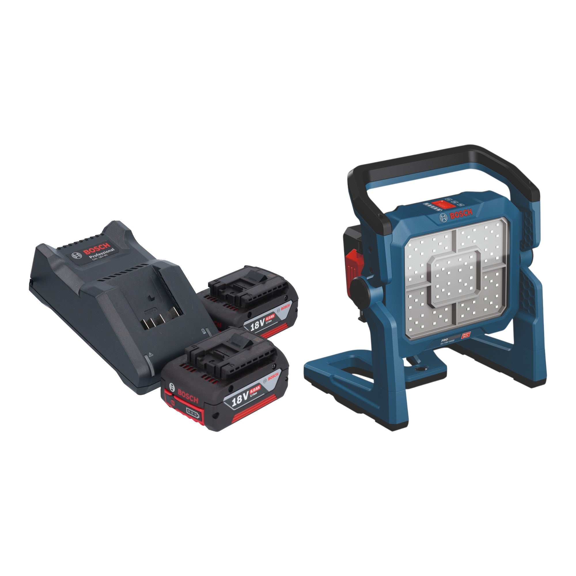 Bosch GLI 18V 5000 Akku Bauleuchte 18 V 5000 lm 2x Akku 4 0 Ah Ladegeraet 0 - toolbrothers