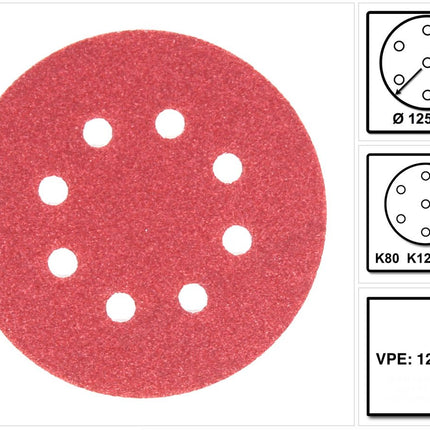 Bosch Exzenter Schleifpapier Set mit Klett gelocht K80 K120 K240 125 mm 125 Stück ( 2607019497 ) - Toolbrothers