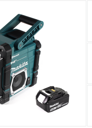 Makita DMR 112 T1 radio de obra con batería 7.2 - 18V Bluetooth DAB+ + 1x batería de 5.0Ah - sin cargador