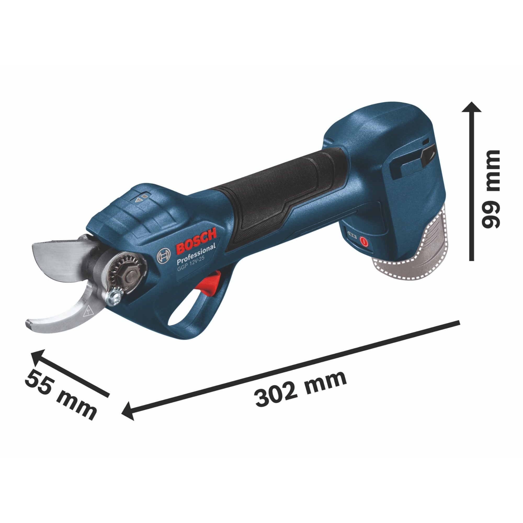 Bosch GGP 12V 25 Akku Gartenschere 12 V 25 mm Brushless 2x Akku 3 0 Ah Ladegeraet 4 - toolbrothers