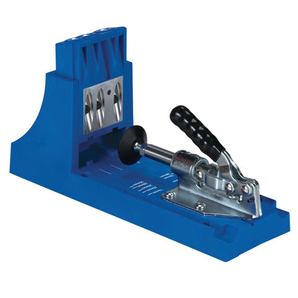 KREG Jig K4 Starter Set ( K4 ) Kompletny system połączeń ciesielskich wykonanych z drewna z szablonem do wiercenia K4, wiertłem stopniowym, bitem, wkrętami i zaślepkami