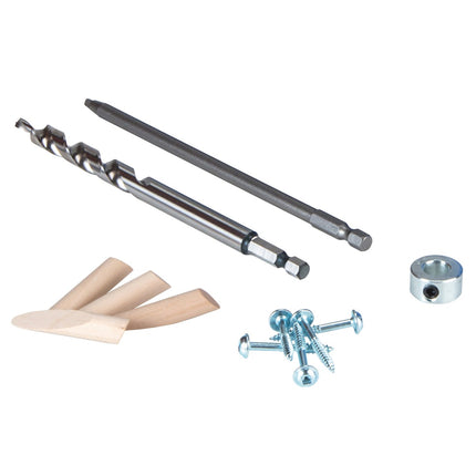 KREG Jig K4 Starter Set ( K4 ) Kompletny system połączeń ciesielskich wykonanych z drewna z szablonem do wiercenia K4, wiertłem stopniowym, bitem, wkrętami i zaślepkami