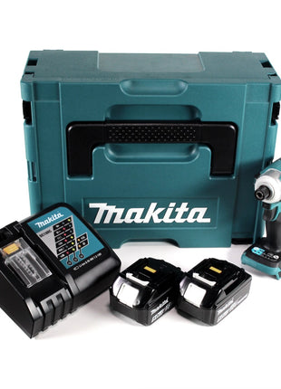 Makita DTD 171 RTJ Akku Schlagschrauber 18 V 180 Nm 1/4" Brushless + 2x Akku 5,0 Ah + Ladegerät + Makpac - Toolbrothers