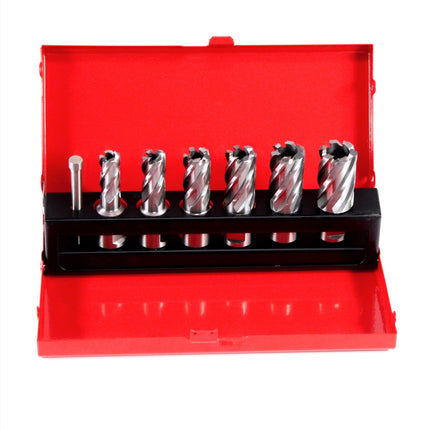 RUKO Kernbohrer-Satz HSS mit Weldonschaft 3/4" CBN geschliffen in Industriekassette 7-tlg. ( 108820 ) - Toolbrothers