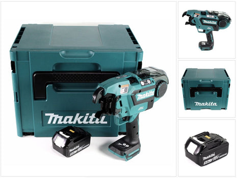 Makita DTR 180 T1J Akku Bewehrungsverbinder 18 V Brushless für 0,8mm Bindedraht im Makpac + 1x 5,0Ah Akku - ohne Ladegerät - Toolbrothers