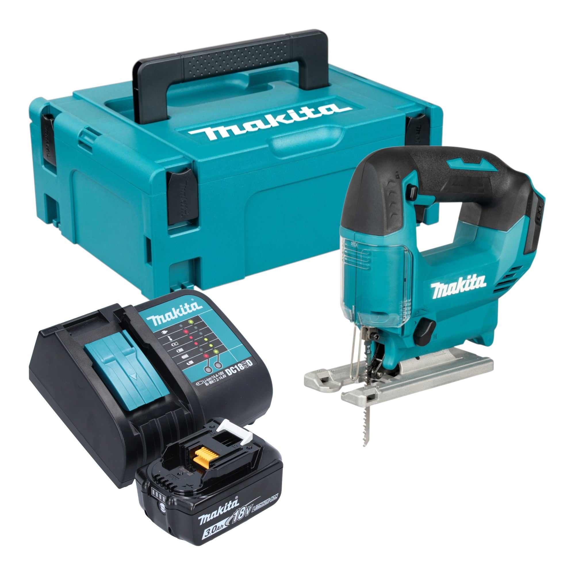 Makita DJV 186 SF1J Akku Pendelhubstichsaege 18 V 1x Akku 3 0 Ah Ladegeraet Makpac 0 - toolbrothers