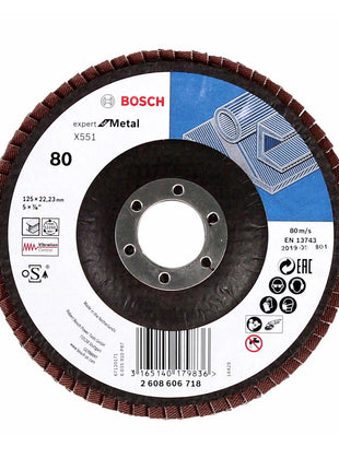 Bosch GWS 850 CE 850 Watt 125 mm Winkelschleifer Set ( 0601378790 / 0601378793 ) + Bosch Fächerschleifscheiben X551 Expert for Metal 125mm, K80, 10 Stück - Toolbrothers