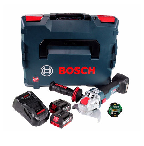 Bosch GWX 18V-10 C Akku Winkelschleifer 18V 125mm brushless X-LOCK + 2x Akku 5,0Ah + Ladegerät + Connectivity Modul + L-BOXX - Toolbrothers