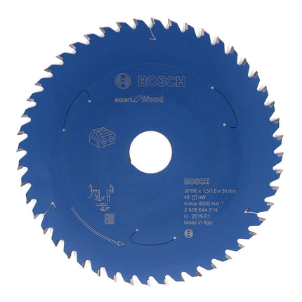 Bosch Kreissägeblatt Expert for Wood 190 x 1,0 x 30 mm 48 Zähne für Holz ( 2608644514 ) - Toolbrothers